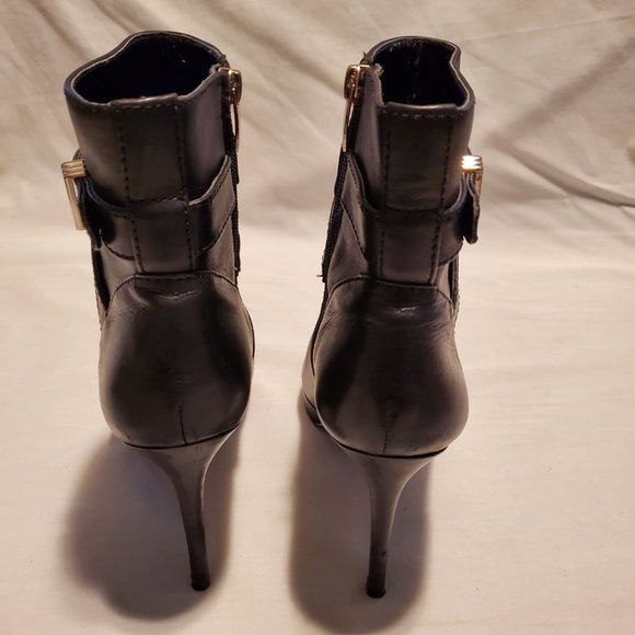 Enzo Angiolini Black Platform Ankle Boots with Silver Accents & Straps Size 8.5 - Picture 4 of 13